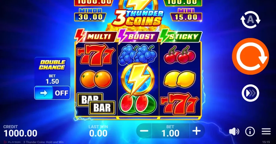 Captura do jogo 3 Thunder Coins: Hold and Win