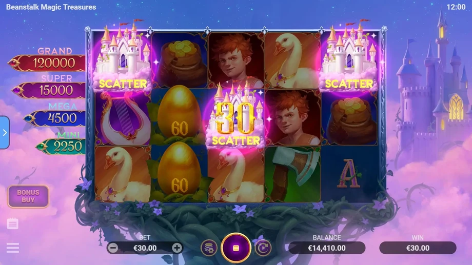 Captura do jogo Beanstalk Magic Treasures