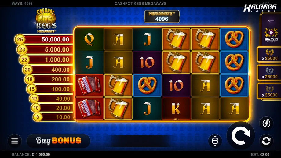 Captura do jogo Cashpot Kegs Megaways