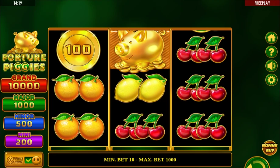 Captura do jogo Fortune Piggies