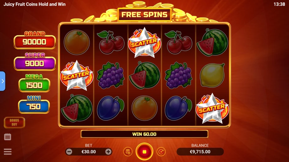 Captura do jogo Juicy Fruit Coins Hold and Win